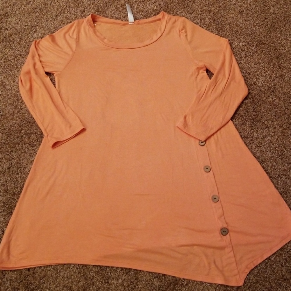 Peach Asymmetrical shirt
